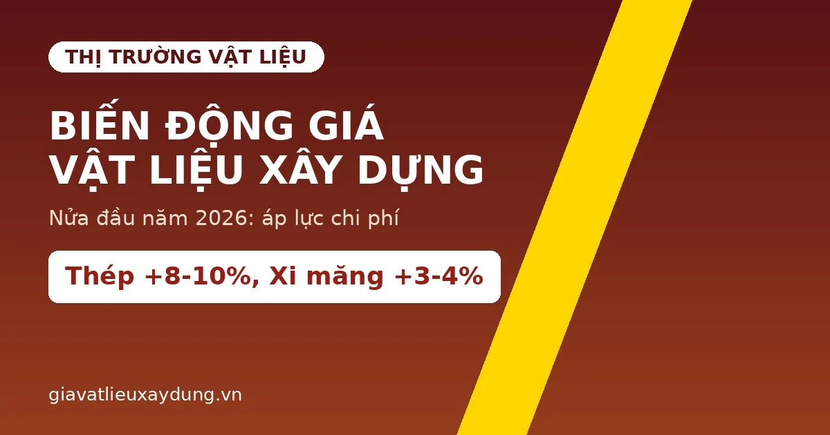 Biến động giá vật liệu xây dựng nửa đầu năm 2026
