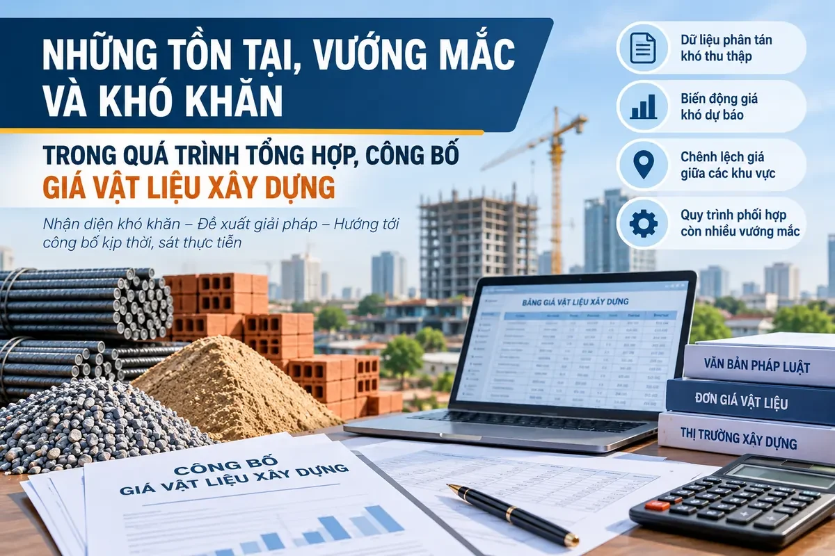 Những tồn tại, vướng mắc trong công tác tổng hợp và công bố giá vật liệu xây dựng