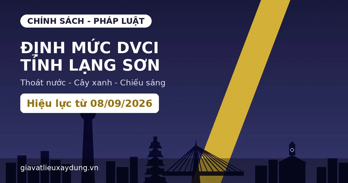 Lạng Sơn ban hành định mức kinh tế kỹ thuật dịch vụ đô thị 2026