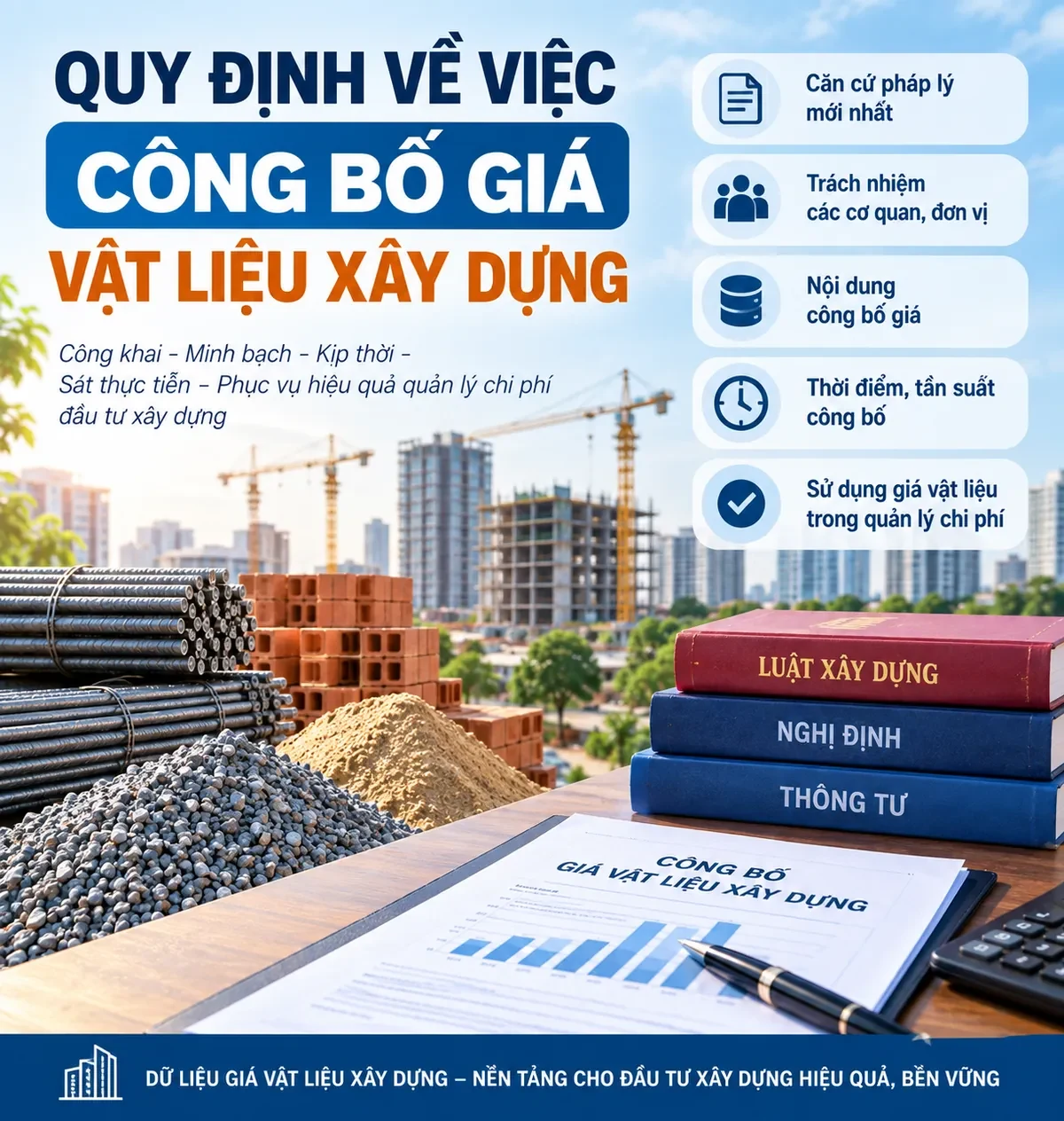 Quy định về việc công bố giá vật liệu xây dựng theo quy định mới nhất
