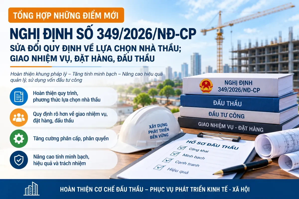 Những điểm mới của Nghị định 349/2026/NĐ-CP về lựa chọn nhà thầu, giao nhiệm vụ, đặt hàng và đấu thầu