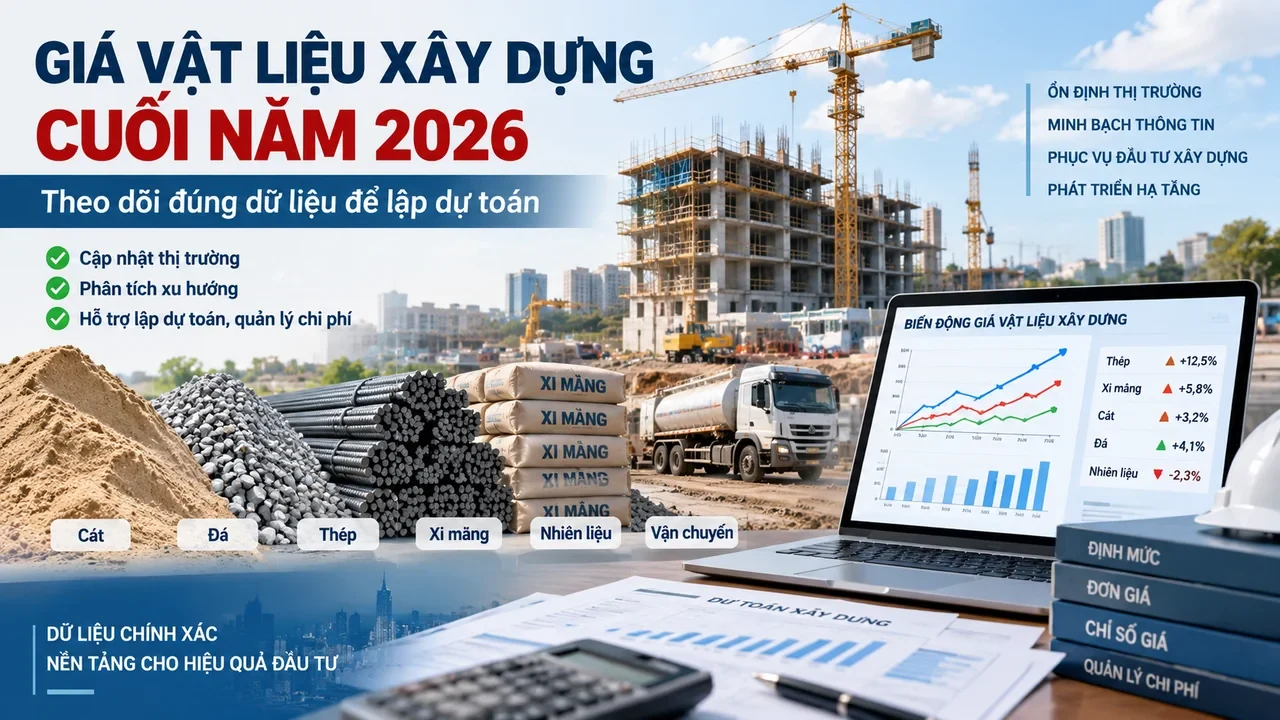 Giá vật liệu xây dựng cuối năm 2026: Người lập dự toán cần theo dõi những gì?