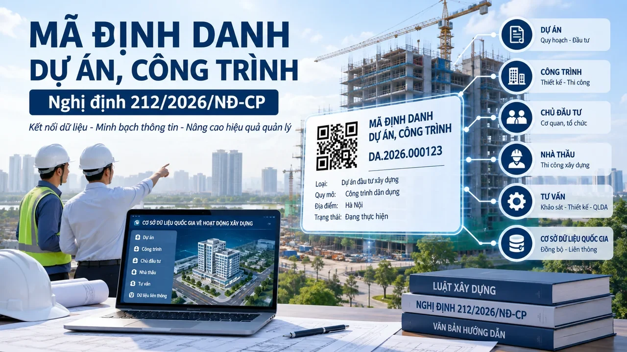 Mã định danh dự án, công trình theo Nghị định 212/2026/NĐ-CP: Chủ đầu tư cần biết gì?