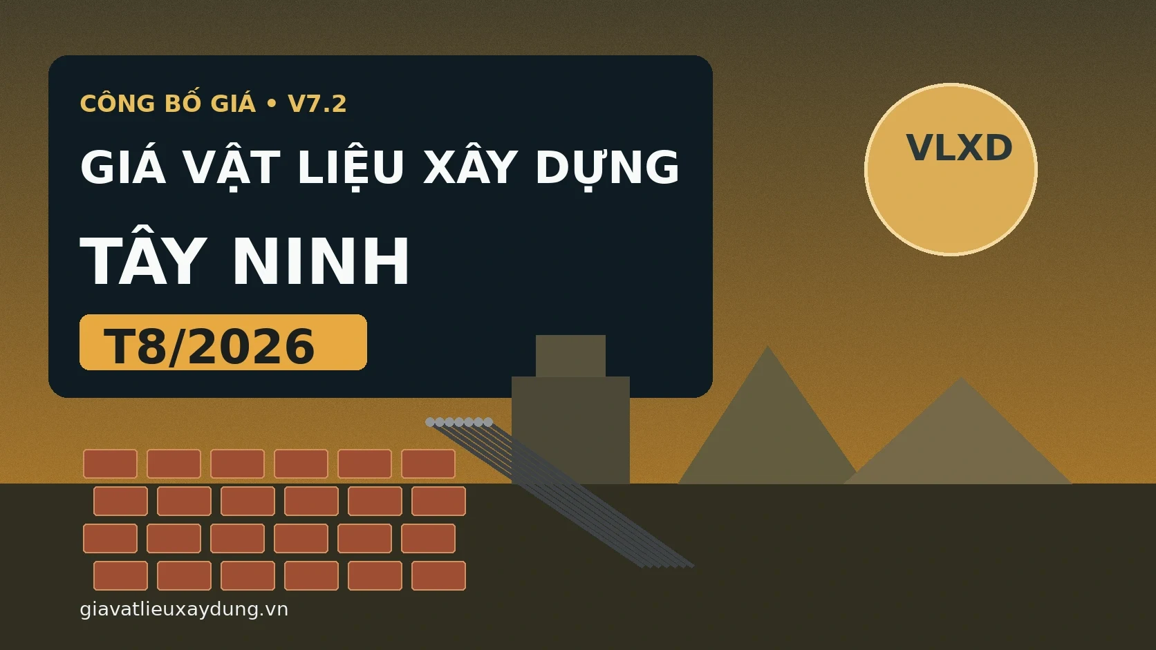 Giá vật liệu xây dựng Tây Ninh tháng 8/2026