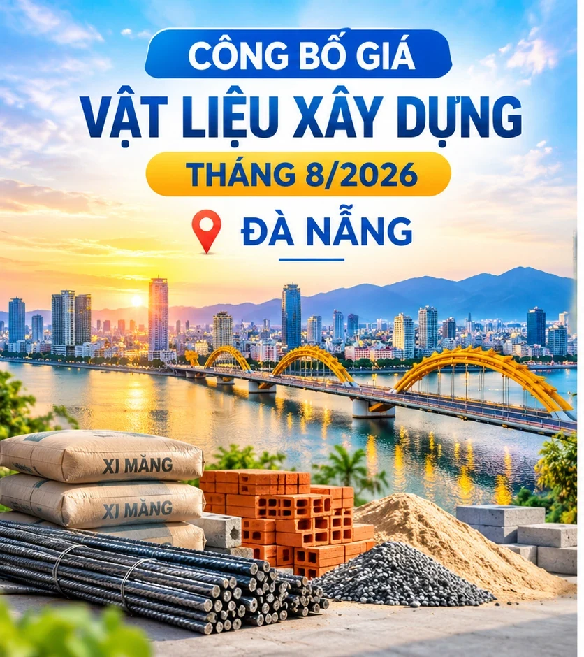 Giá vật liệu xây dựng Đà Nẵng tháng 8/2026